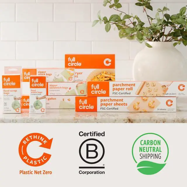 Alt view image 6 of 7 - Air Fryer Parchment Paper Liners, 3-5 Quart, COSORI & More | 50 count, FSC-certified & microplastic-freefits square & round baskets, compatible with Ninja too.