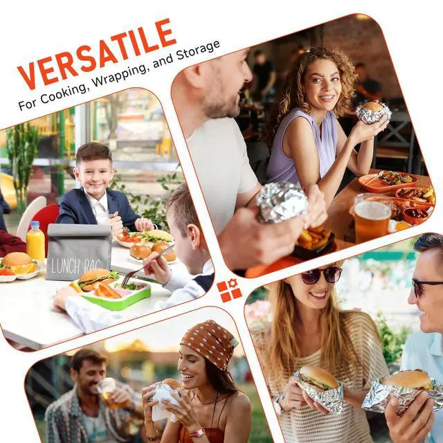 Alt view image 7 of 7 - 80 Pcs Insulated Foil Sandwich Wrap Paper Aluminum Foil Sheets,12"x12"Food Wrapping Paper for Hamburger Hot Dogs, Burgers, Burritos