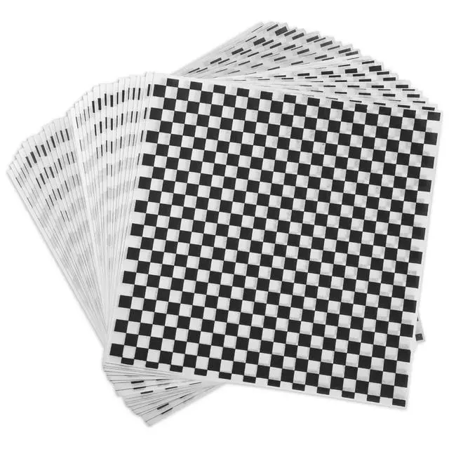 Alt view image 7 of 7 - Waxed Deli Paper Sheets 12 * 12 Inch, 100 Pcs Food Basket Liners for Sandwiches, Burgers, Checkered Deli Wrap Wax Paper Sheets Black