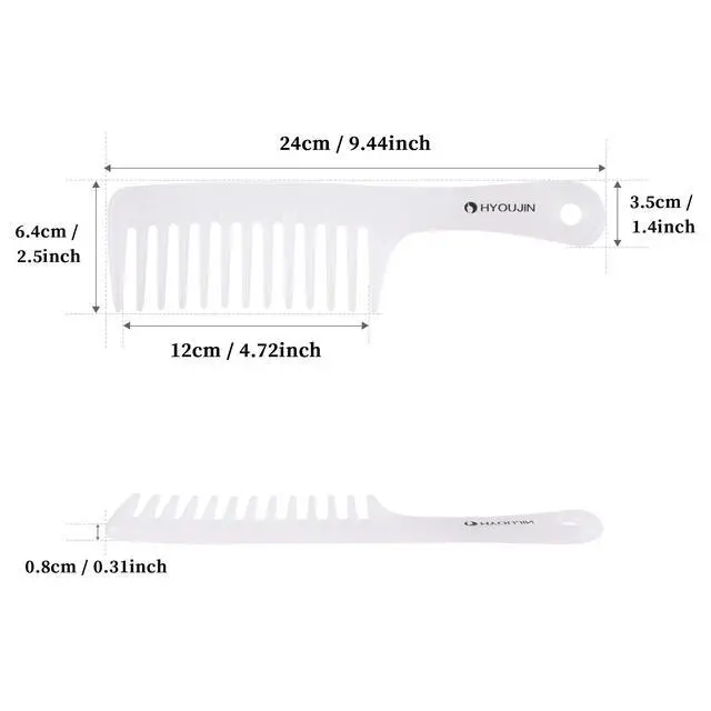Alt view image 7 of 7 - Large Wide Tooth Comb Detangling for Curly,Wet,Dry Hair,White | Smooth Teeth Hair Comb For Women,Men,Shower,Detangler Brush for Reduce Hair Loss and Dandruff & Headache-Minimal breakages