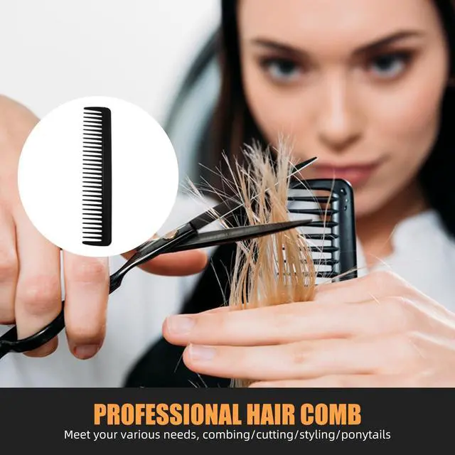 Alt view image 6 of 7 - Professional Hair Comb Set 6-Piece Barber & Salon Hair Cutting and Styling Combs Kit Fine & Wide Tooth, Rat Tail & Sectioning Hairdressing Combs for All Hair Types