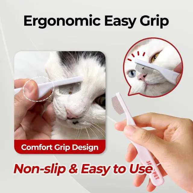 Alt view image 6 of 7 - Facial Grooming Comb | Dog Eye Combs, Stress-free Eye Gunk Remover for Dogs & Cats, Pet Facial Brush, Cat Grooming Kit