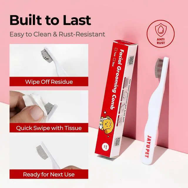 Alt view image 7 of 7 - Facial Grooming Comb | Dog Eye Combs, Stress-free Eye Gunk Remover for Dogs & Cats, Pet Facial Brush, Cat Grooming Kit