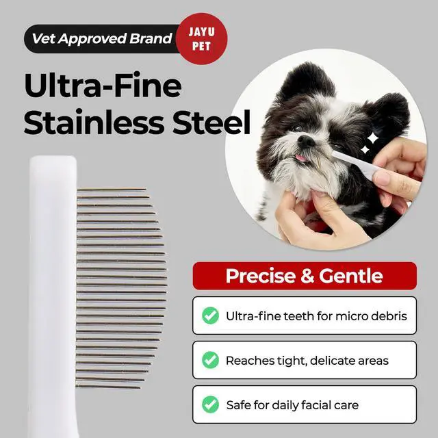 Alt view image 4 of 7 - Facial Grooming Comb | Dog Eye Combs, Stress-free Eye Gunk Remover for Dogs & Cats, Pet Facial Brush, Cat Grooming Kit