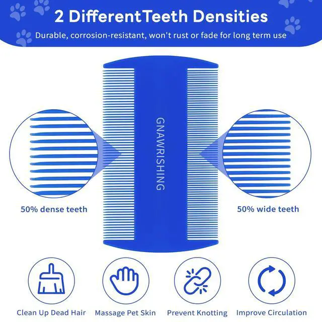 Alt view image 6 of 7 - Flea Comb 4Pcs with High Strength Teeth Pet Tear Stain Remover Combs, Pet Dog Cat Grooming Comb Set Effective Float Hair Remover