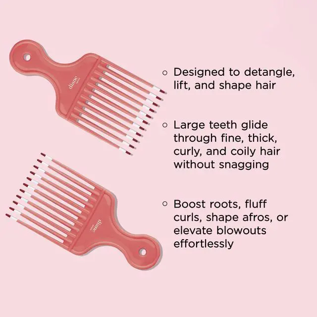 Alt view image 2 of 5 - 6-Inch Lift Comb for Detangling, Styling, and Adding Volume, Wide-Tooth Comb for All Hair Types, Hair Pick for Women, Wide Tooth Comb for Curls, Parting and Teasing