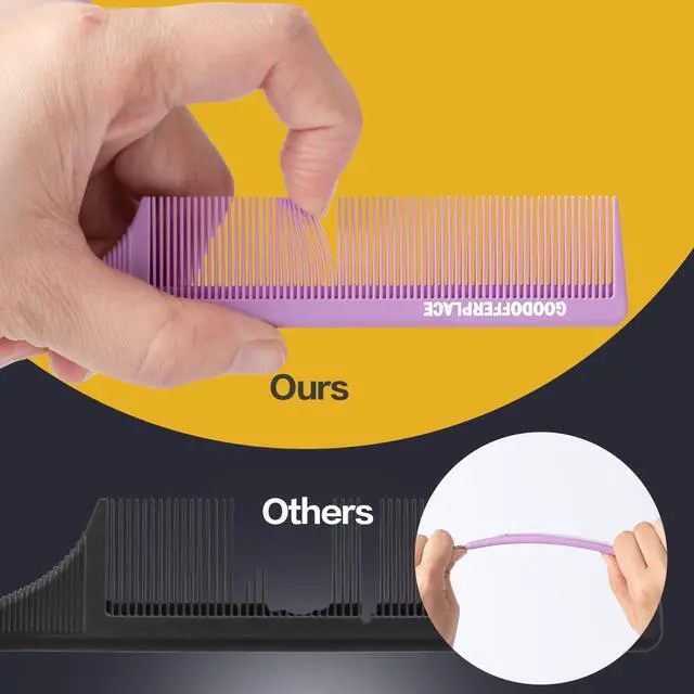 Alt view image 4 of 7 - 3 PCS Rat Tail Combs with Metal Pick for Braiding,Parting | Parting Rattail Teasing Comb,for Women Girls Curly Hair Detangling,Fine Tooth Comb for Salon Styling Tool(Pink Purple Green)