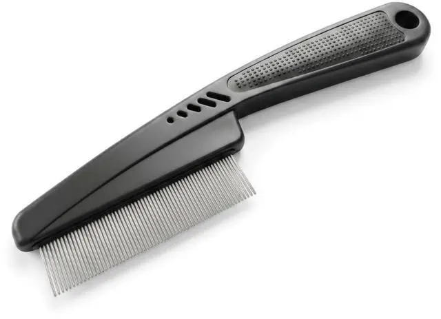 Main image of 1.0mm Fine Tooth Stainless Steel Dandruff Comb | Scalp Exfoliation, Flake Control, Dry Scalp Care, Loc Maintenance, Durable Design, Black