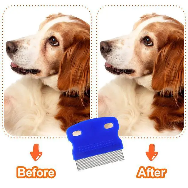 Alt view image 5 of 7 - Pets Grooming Comb Kit for Small Dogs Puppies For Tear Stain Remover, 2-in-1 with Round Teeth to Remove Knots Crust Mucus