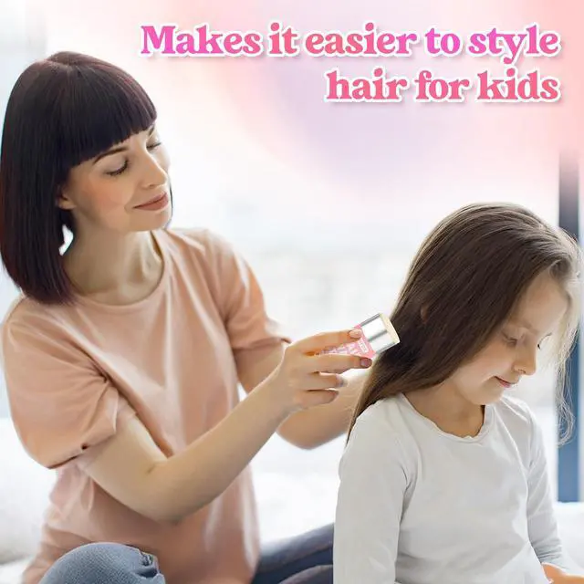 Alt view image 7 of 7 - Hair Wax Stick, Slick Back Hair Brush, Wax Stick for Flyaways, Rat Tail Comb Edge Brush Styling Tool Set Accessories for Women Girls(Pink)
