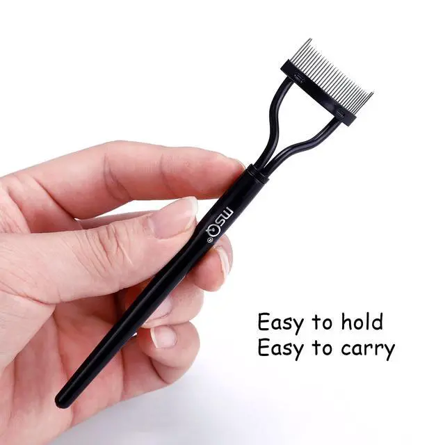 Alt view image 4 of 7 - Eyelash Comb Eyelash Separator Tool Arc Designed Lash Brush Separator With Cover Lash Comb for Eye Makeup Brush Mascara Clump Remover Black (Includes a Mascara Wand)