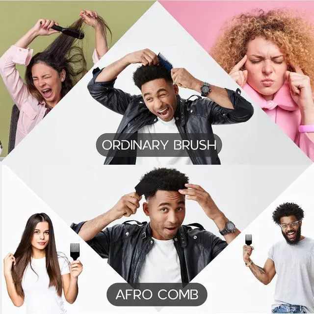 Alt view image 4 of 7 - Afro Hair Pick Comb for Women & Men, 7.5 In Smooth Sturdy Wide Tooth for Detangling & Styling - Pack of 2