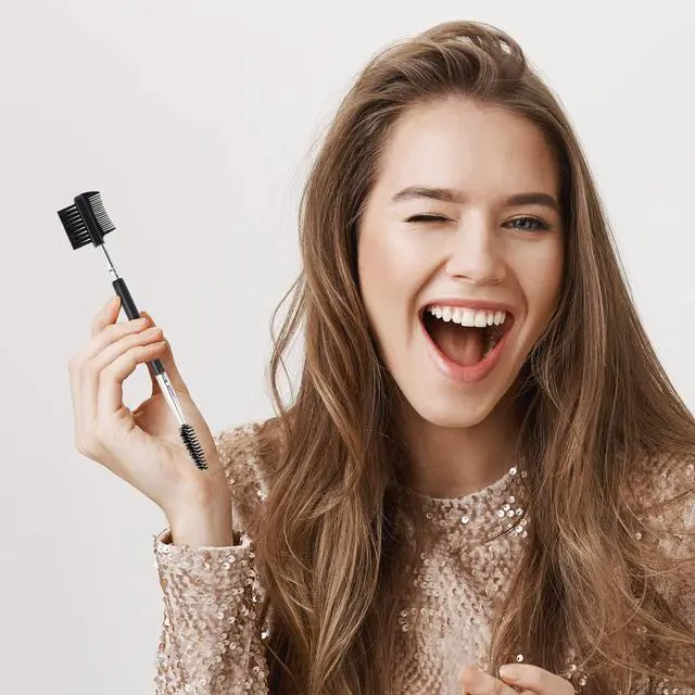 Alt view image 7 of 7 - 3 Head Eyebrow Eyelash Shaper Eyelash Comb Double Head Brush Grooming Tool | 3 Different Spoolie Makeup Brushes for Separating Lashes, Eliminating Mascara Clumps, Grooming and Shaping Brow