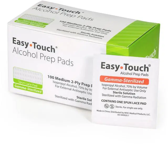 Main image of Gamma-Sterilized Alcohol Prep Pads, Box of 100 | Gamma-Sterilized, 70% Isopropyl Alcohol, 2-Ply Spunlace Material, Individually Wrapped, Box of 100
