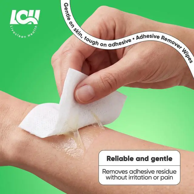 Alt view image 4 of 7 - 100CT Adhesive Remover Wipes Alcohol-Free No-Sting Medical Adhesive Remover for Skin 3"x2.5" 60 GSM Adhesive Remover Pads Effective Bandage, Dressings, Ostomy Adhesive Removers