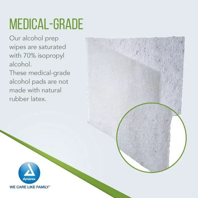 Alt view image 4 of 7 - Alcohol Prep Pads, Medical-Grade and Non-Woven Prep Pads, Saturated with 70% Isopropyl Alcohol, Rapid-Acting Antiseptic Wipes, 1-Ply, Medium, 2 Boxes of 200 Alcohol Prep Pads
