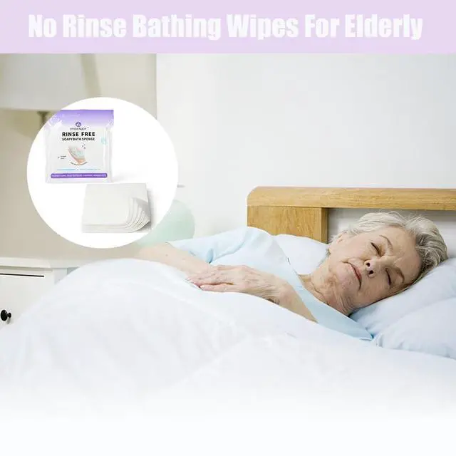Alt view image 7 of 7 - -21% Larger Rinse Free Bath Sponges for Adults-Disposable No Rinse Bathing Wipes-Soap Infused,Dry Shower Wipes for Elderly,Camping,Post Surgery Must Haves,(Lavender 25 Counts