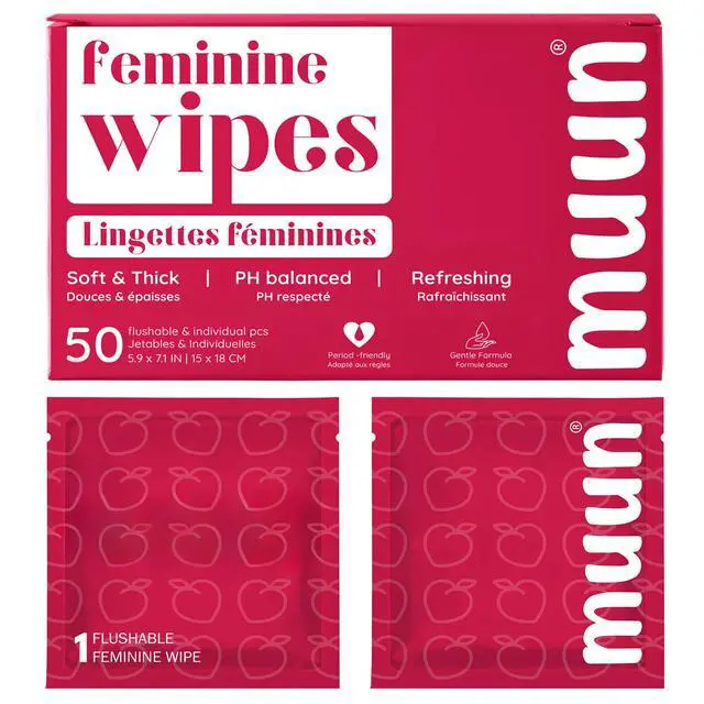 Alt view image 6 of 6 - Feminine Wipes Flushable 50 Counts Individual Wet Wipes Intimate