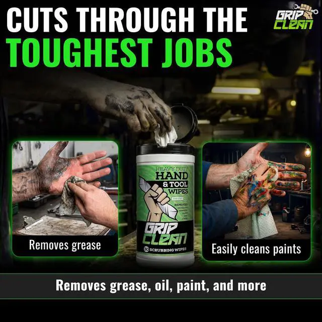 Alt view image 2 of 7 - Heavy Duty Hand Cleaning Wipes, Waterless Hand Cleaner For Mechanics, 30 Ct | Dual Sided Citrus Shop Wipes, Grease, Oil, Paint & Adhesive Remover For Hands & Tools, Garage, Vehicles & Job Sites