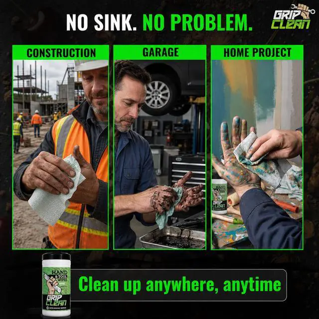 Alt view image 5 of 7 - Heavy Duty Hand Cleaning Wipes, Waterless Hand Cleaner For Mechanics, 30 Ct | Dual Sided Citrus Shop Wipes, Grease, Oil, Paint & Adhesive Remover For Hands & Tools, Garage, Vehicles & Job Sites