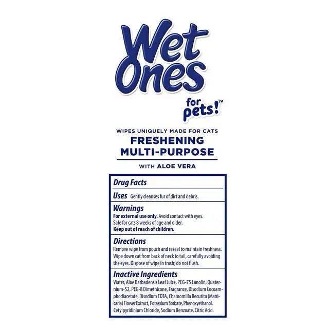 Alt view image 7 of 7 - for Pets Freshening Multipurpose Cat Wipes, Fresh Scent, 100 Count | Aloe vera formula, moisture-lock seal keeps cloths clean, suitable for daily grooming between baths