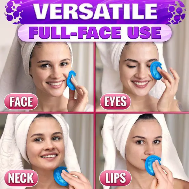 Alt view image 5 of 7 - 2 in 1 Face Scrub Pads, 3 Pcs Reusable Microfiber Facial Scrubber | Removes Makeup from Eyes, Lips, and Neck - an Exfoliating Texture Gives a Deeper Cleanse - Washable Soft Microfiber Cloths