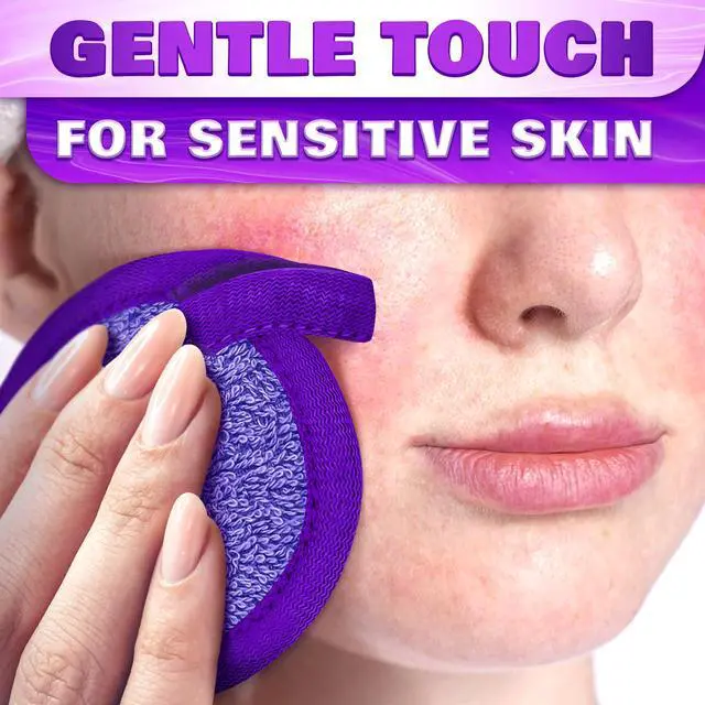 Alt view image 6 of 7 - 2 in 1 Face Scrub Pads, 3 Pcs Reusable Microfiber Facial Scrubber | Removes Makeup from Eyes, Lips, and Neck - an Exfoliating Texture Gives a Deeper Cleanse - Washable Soft Microfiber Cloths