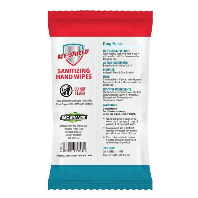 Alt view image 3 of 5 - Sanitizing Hand Wipes - Travel Pack - 20 Count (4-pack) Alcohol-Free, Long-lasting Protection. Kills 99.9% of Germs. Moisturizes With Aloe Vera. Formulated with Zetrisil.