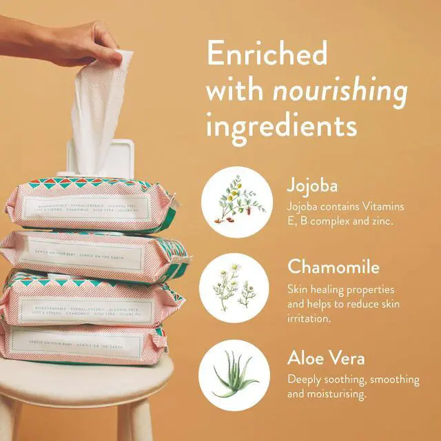 Alt view image 4 of 7 - Unscented Baby Wipes Plant-Based, Fragrance-Free Bulk Diaper Wipes | Hypoallergenic, Non-Toxic & Biodegradable Wet Wipes for Sensitive Newborn Skin | 1 Pack of 80
