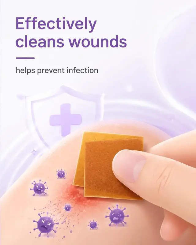 Alt view image 4 of 7 - Povidone Iodine Prep Pads 10%(100 Pads) | Individually Wrapped Sterile Antiseptic Wipes Alcohol-Free for Wound Cleaning, First Aid