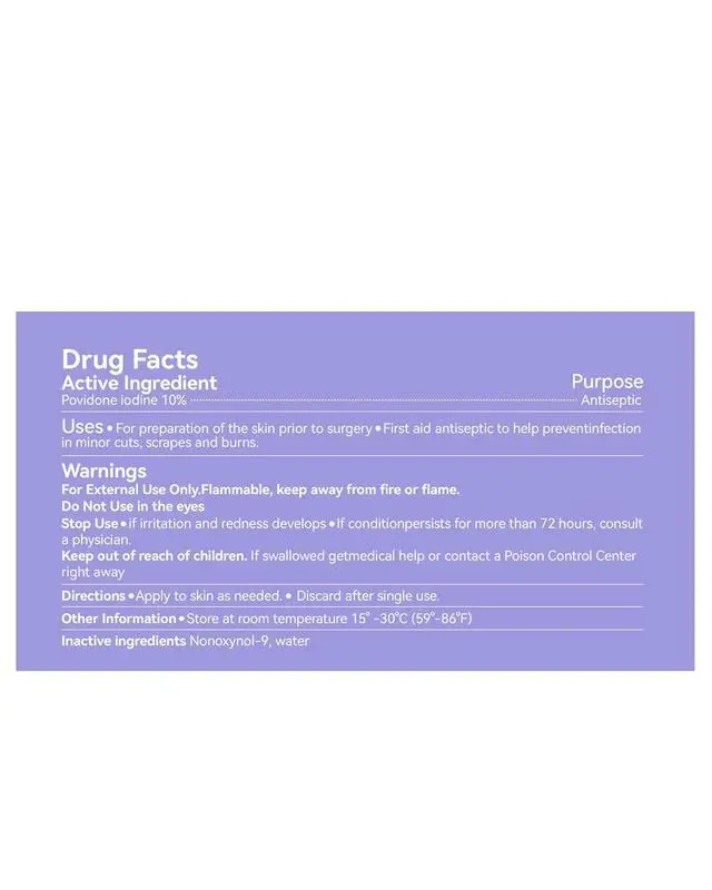 Alt view image 7 of 7 - Povidone Iodine Prep Pads 10%(100 Pads) | Individually Wrapped Sterile Antiseptic Wipes Alcohol-Free for Wound Cleaning, First Aid