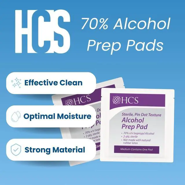 Alt view image 2 of 7 - Medium Alcohol Prep Pads - 70% Isopropyl Alcohol Wipes, Individually Wrapped - 2 ply, Textured, Sterile Skin Prep Swabs| 200ct, Textured, Individually Wrapped, 2-ply, Medical, Sterile Skin Prep