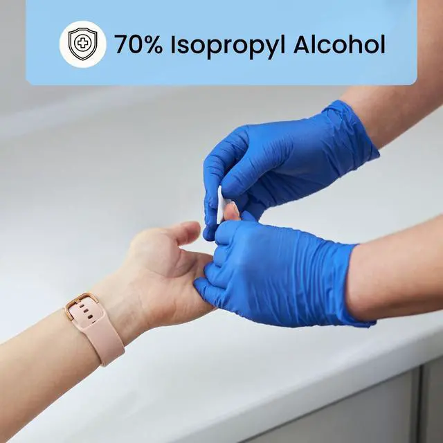Alt view image 6 of 7 - Medium Alcohol Prep Pads - 70% Isopropyl Alcohol Wipes, Individually Wrapped - 2 ply, Textured, Sterile Skin Prep Swabs| 200ct, Textured, Individually Wrapped, 2-ply, Medical, Sterile Skin Prep