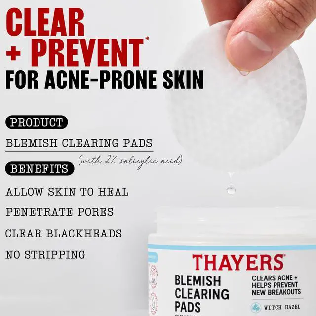 Alt view image 4 of 7 - Blemish Clearing Acne Pads, Salicylic Acid Acne Treatment for Face, Pore Reducing, Exfoliating, and Soothing Skincare, Witch Hazel Toner Pads, 60 Ct