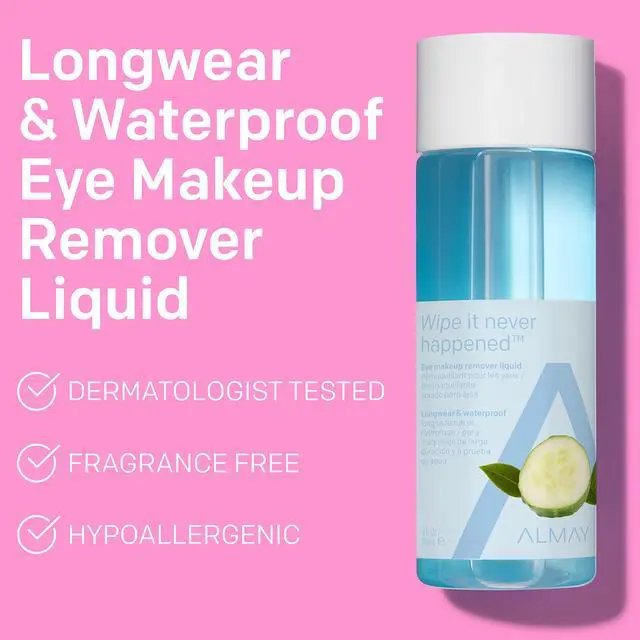 Alt view image 2 of 7 - Longwear & Waterproof Eye Makeup Remover Liquid, 4 fl oz | Eye makeup remover liquid for longwear and waterproof makeup. Cruelty free. Ophthalmologist tested. Hypoallergenic.