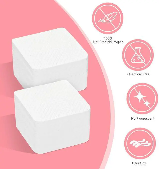 Alt view image 2 of 7 - Nail Polish Remover, Lint Free Nail Wipes 540PCS Acetone Nail Polish Remover Wipes, Super Absorbent Soft Nail Wipes for and Eyelash Extension Wipes(Dry Pads) | Super Absorbent Soft Nail Wipes