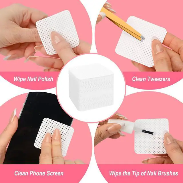 Alt view image 4 of 7 - Nail Polish Remover, Lint Free Nail Wipes 540PCS Acetone Nail Polish Remover Wipes, Super Absorbent Soft Nail Wipes for and Eyelash Extension Wipes(Dry Pads) | Super Absorbent Soft Nail Wipes