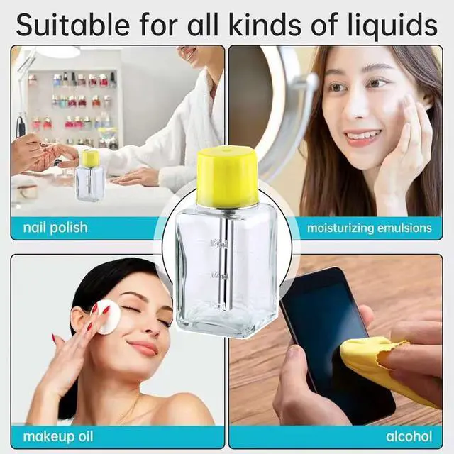 Alt view image 5 of 5 - 6 Oz/ 180ml Glass Push Down Pump Dispenser Bottle With Cap Push Down Glass Empty Pump Dispenser for Alcohol Makeup Clear Refillable Bottle Hand Pumping Press Container (1pcs - Square Shaped)