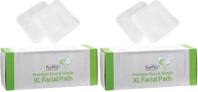 Main image of Premium Pure & Simple XL Facial Pads, Triple Layered Ultra Soft Disposable Makeup Remover Pads, 100% Vegan & Cruelty-Free, 60-Count, (Pack of 2)