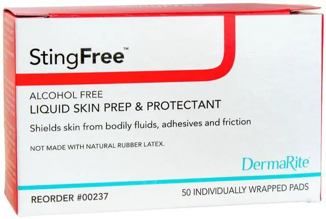 Alt view image 2 of 5 - StingFree, Non-Sterile, 1 pk | Liquid Skin Prep and Shield, Alcohol-Free Wipes, Shields from Body Fluids, Adhesives and Friction, Individually Wrapped