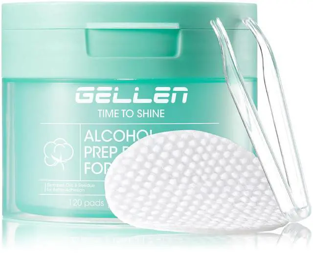 Main image of Nail Prep Wipes, Lint Free Alcohol Pads, Pre-Moistened in Jar | Large Size Dual-Textured Gel Cleanser, 120 Pcs Wipes Remove Tacky Residue, Prep UV/LED Gel Polish, Acrylic & Press-On Nails