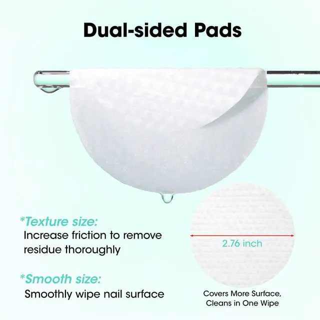 Alt view image 6 of 7 - Nail Prep Wipes, Lint Free Alcohol Pads, Pre-Moistened in Jar | Large Size Dual-Textured Gel Cleanser, 120 Pcs Wipes Remove Tacky Residue, Prep UV/LED Gel Polish, Acrylic & Press-On Nails