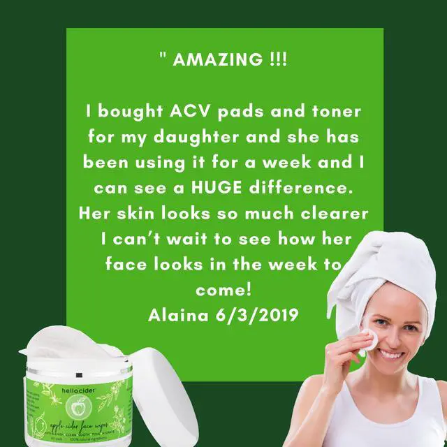 Alt view image 5 of 7 - Apple Cider Vinegar Acne Face Toner Pads, Tea tree, 60 Pads | Oil-free. ACV + 7 organic hydrosols: tea tree, witch hazel, rose geranium, chamomile, lavender, lemongrass, neroli.