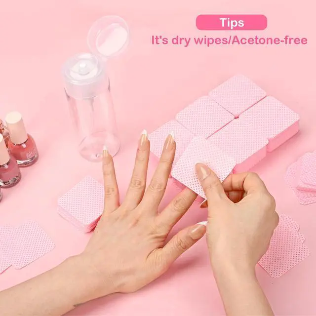 Alt view image 7 of 7 - 1080PCS Lint Free Nail Wipes with Pump Dispenser | Gel Nail Polish Remover Pads Soft Non-woven Nail Wipes for Nail Polish Remove and Acrylic Nail Supplies,Pink
