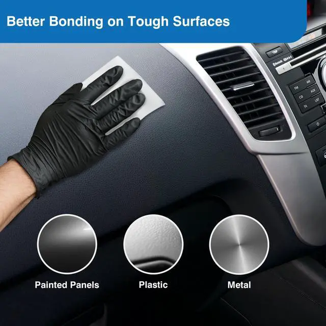 Alt view image 3 of 6 - 20PCS Adhesion Promoter Wipes + 20PCS Alcohol Prep Pads | Boost Tape Bond Strength on Plastic, Car Trim, Vinyl Wrap, Surface Cleaner & Primer Kit for Acrylic Tape, Foil Ziplock Packed