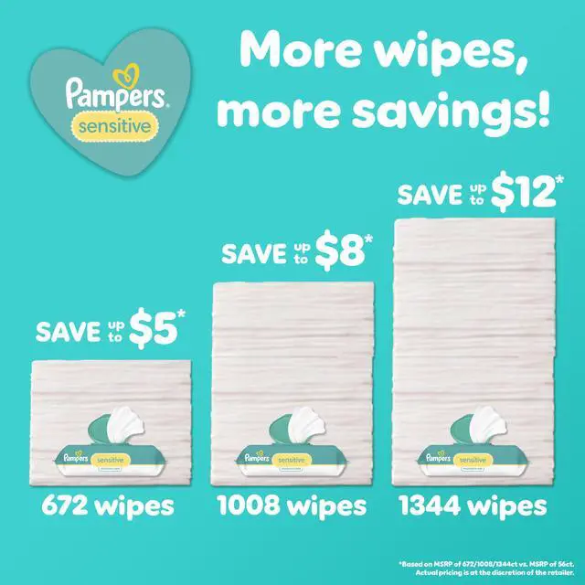 Alt view image 3 of 7 - Sensitive Baby Wipes, Clinically Proven, Fragrance Free, Unscented, Water Based, Hypoallergenic Baby Wipes, Multi-Use Wipe, Hand Wipe 168 total (3X Flip-Top Packs)