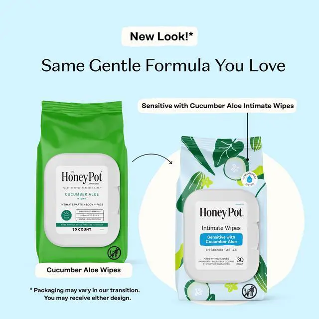 Alt view image 2 of 7 - - Feminine Wipes - Sensitive w/Cucumber Aloe | pH Balancing, Herbal Infused Plant-Based Feminine Care for Sensitive Skin - Feminine Hygiene Products for Women - 30ct