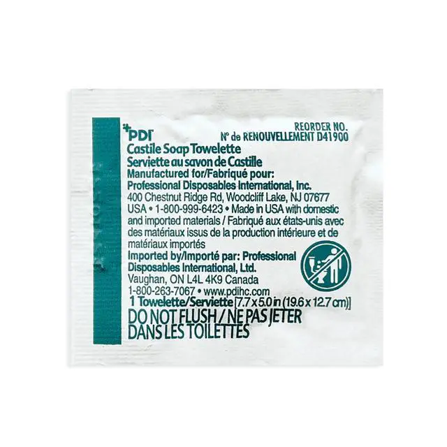 Alt view image 2 of 7 - Soap Towelette, 1 Box of 100 Individually Wrapped 7.7"x5" Wipes, Gentle Soap Cleansing Towelettes for Personal Hygiene, Hand & Facial Cleaning, Travel & Patient Care