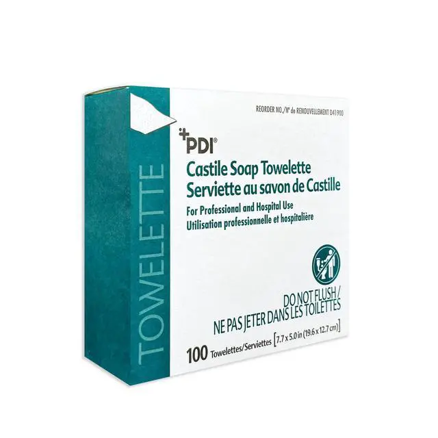 Alt view image 3 of 7 - Soap Towelette, 1 Box of 100 Individually Wrapped 7.7"x5" Wipes, Gentle Soap Cleansing Towelettes for Personal Hygiene, Hand & Facial Cleaning, Travel & Patient Care