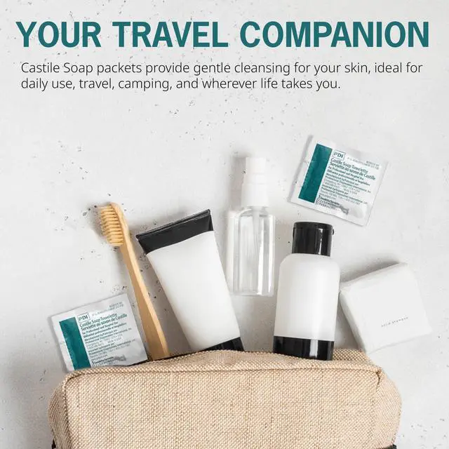 Alt view image 4 of 7 - Soap Towelette, 1 Box of 100 Individually Wrapped 7.7"x5" Wipes, Gentle Soap Cleansing Towelettes for Personal Hygiene, Hand & Facial Cleaning, Travel & Patient Care
